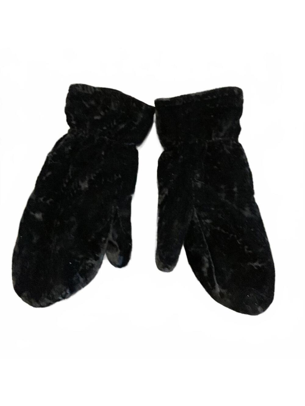 Talbots Vintage Cozy Black Velvet Mittens
